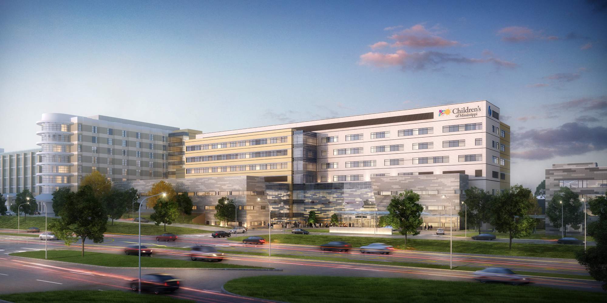 Rendering of the Kathy and Joe Sanderson Tower at Children's of Mississippi Hospita